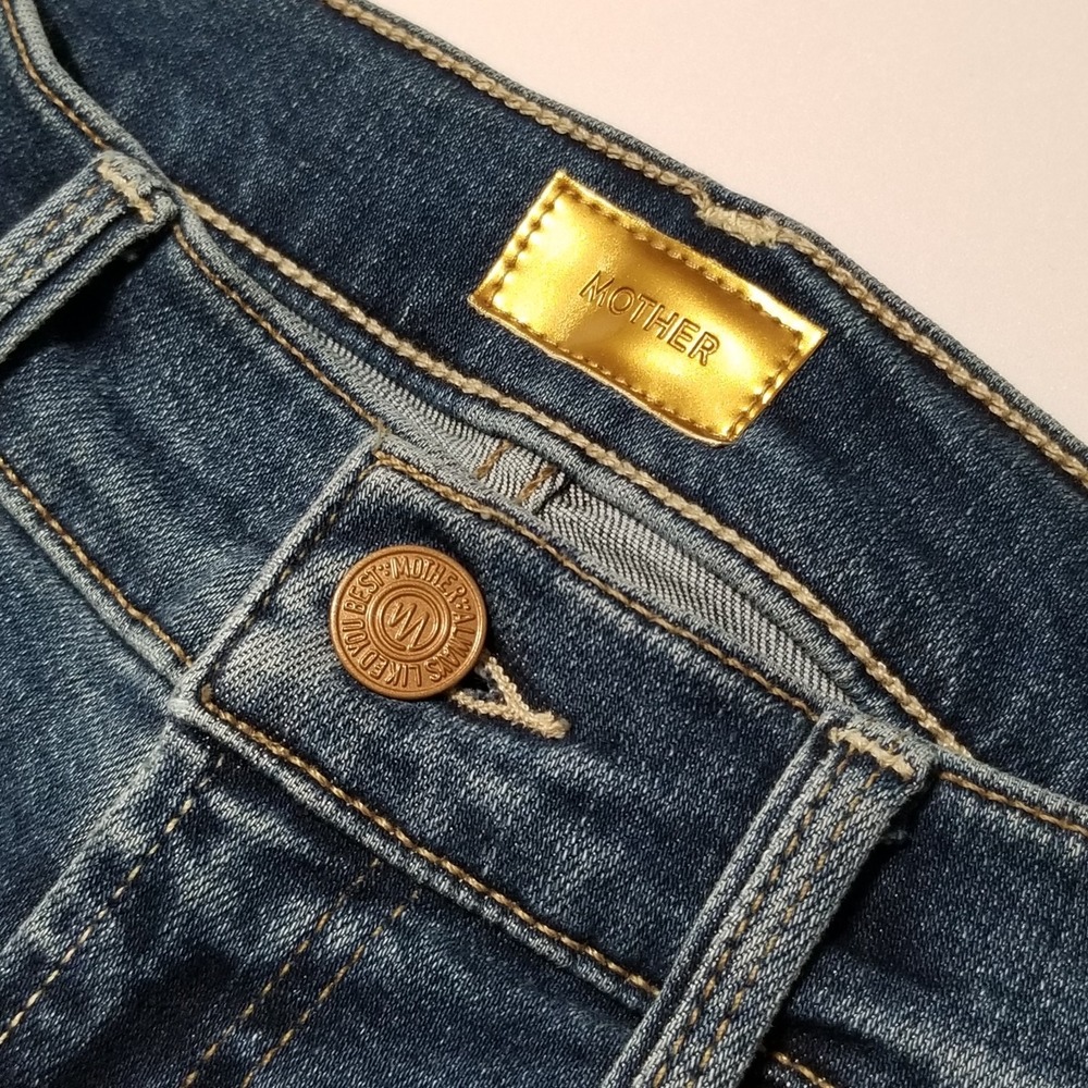 NWT MOTHER High Waisted Rider Ankle Step Fray in Over The Top Straight Jeans 27 - Picture 11 of 16